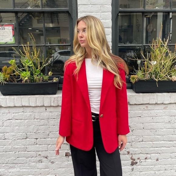 Sag Harbor Jackets & Blazers - Sag harbor Red vintage wool blazer sz medium womens / ptp 20 in, length 29 in